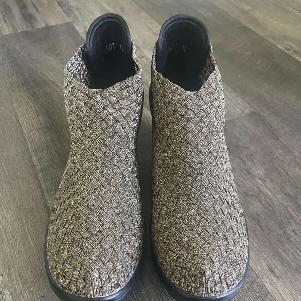 Corky’s shoes woven booties heels Sz 10
